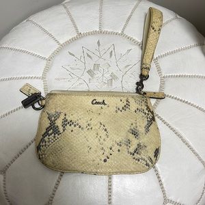 COACH 45126 Kristin Embossed Python Snakeskin Medium Wristlet/Clutch